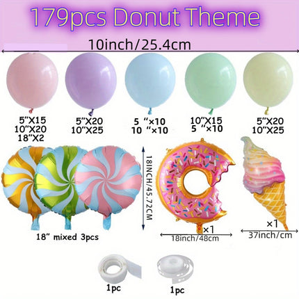 179pcs, Donut Theme Garland Arch Set
