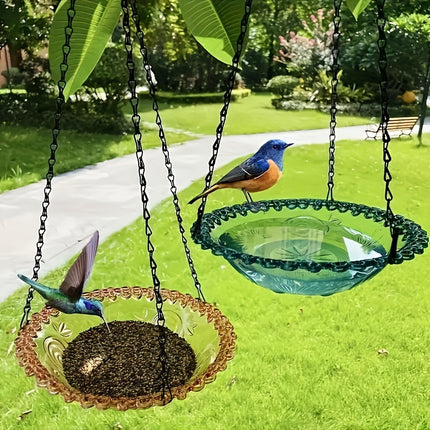 Hanging Bird Bath Feeder Set for Garden & Patio