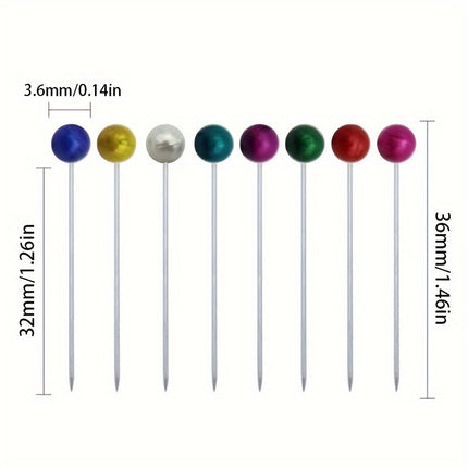 100pcs Multicolor Pearl Head Pins