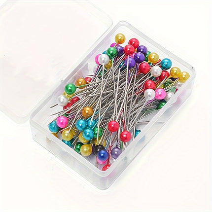 100pcs Multicolor Pearl Head Pins