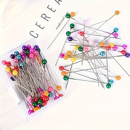 100pcs Multicolor Pearl Head Pins