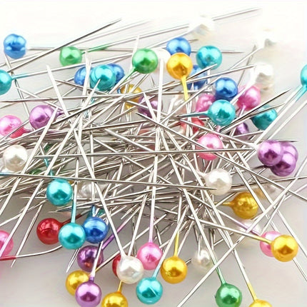 100pcs Multicolor Pearl Head Pins
