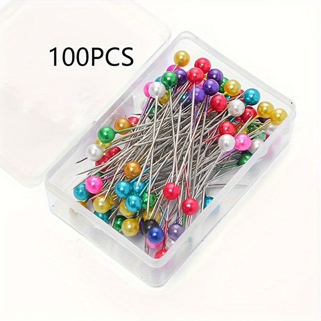 100pcs Multicolor Pearl Head Pins