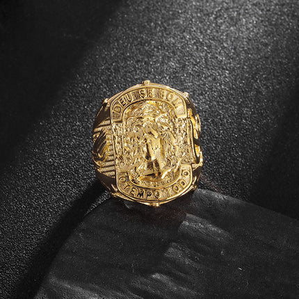 Hip Hop Titanium Steel Prayer Hand Ring