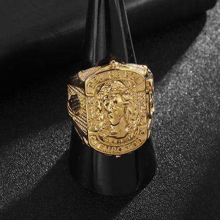 Hip Hop Titanium Steel Prayer Hand Ring