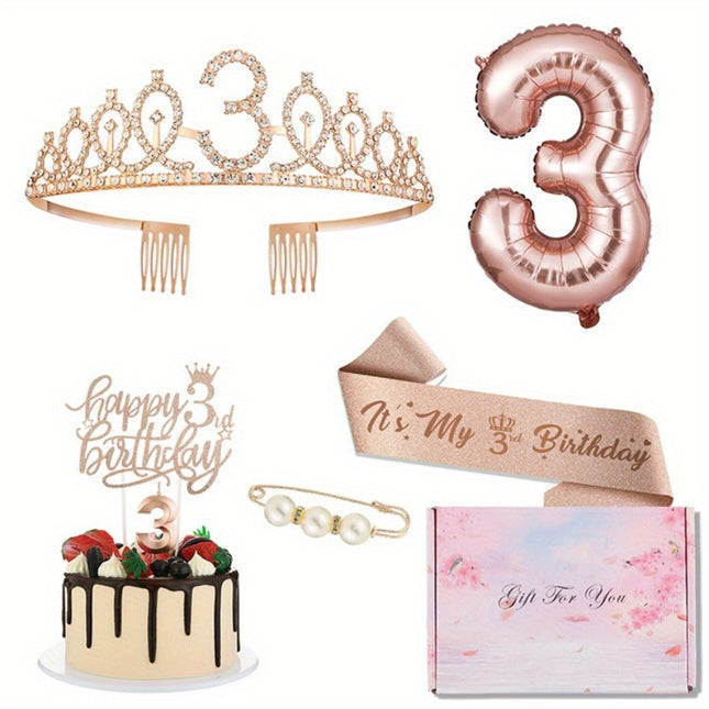 Rose Golden Birthday Party Kit for Girls