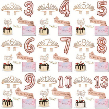 Rose Golden Birthday Party Kit for Girls