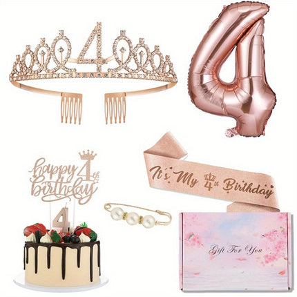 Rose Golden Birthday Party Kit for Girls