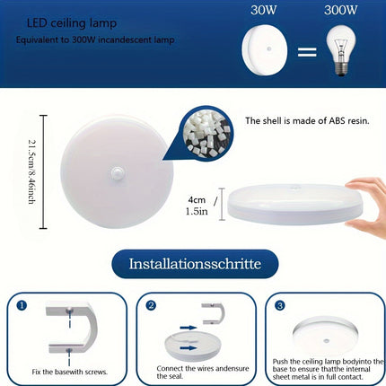 6000K LED Motion Sensor Ceiling Light – Flush Mount