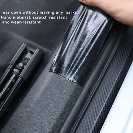 3D Carbon Fiber Sticker – Car Threshold Protection & Style