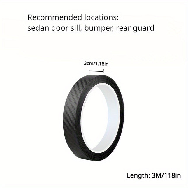 3D Carbon Fiber Sticker – Car Threshold Protection & Style