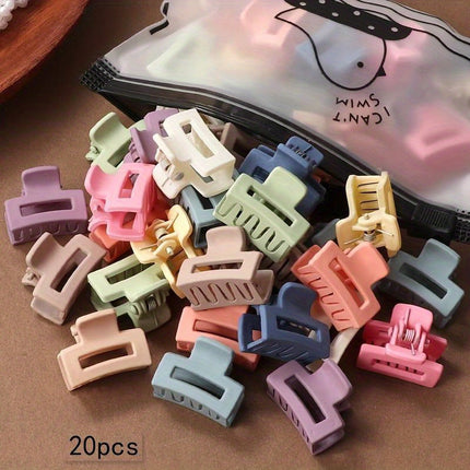 20pcs Matte Hollow Candy Colored Hair Clips