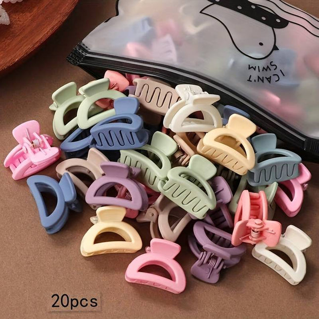 20pcs Matte Hollow Candy Colored Hair Clips