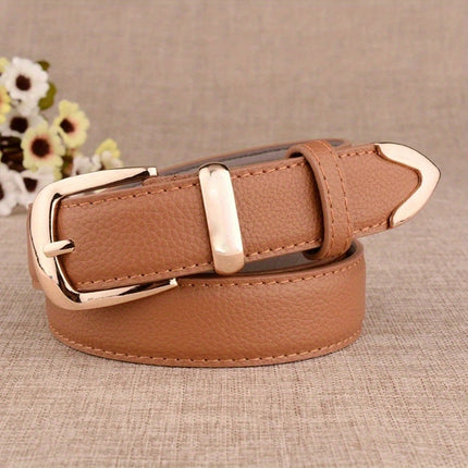 Elegant White Faux Leather Belt