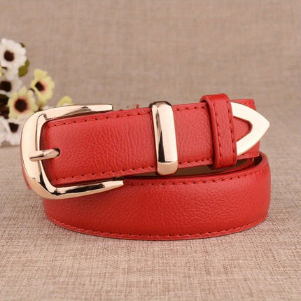 Elegant White Faux Leather Belt