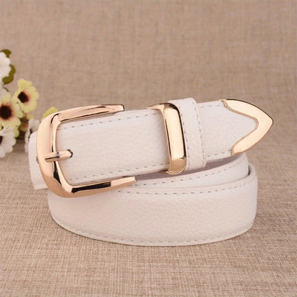 Elegant White Faux Leather Belt
