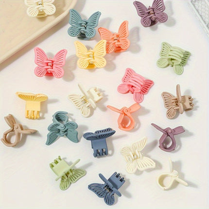 20pcs Boho Macaron Butterfly Hair Claw Clips – Non-Slip