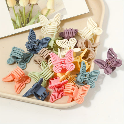 20pcs Boho Macaron Butterfly Hair Claw Clips – Non-Slip