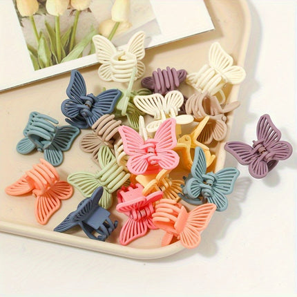 20pcs Boho Macaron Butterfly Hair Claw Clips – Non-Slip