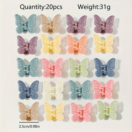 20pcs Boho Macaron Butterfly Hair Claw Clips – Non-Slip