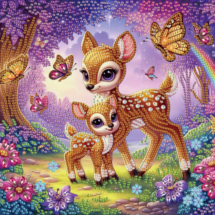 5D Fawn & Butterfly Diamond Painting Kit
