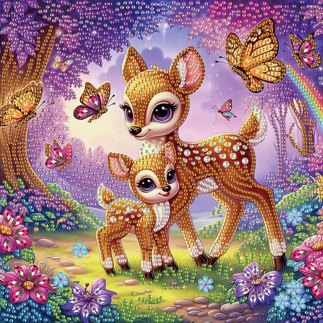 5D Fawn & Butterfly Diamond Painting Kit