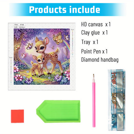 5D Fawn & Butterfly Diamond Painting Kit