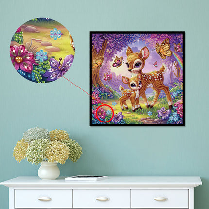 5D Fawn & Butterfly Diamond Painting Kit