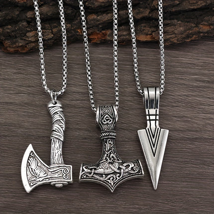 Men's Viking Pendant Necklace Set