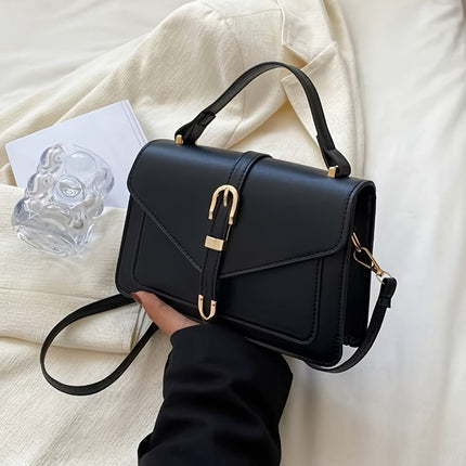 Elegant Solid PU Leather Crossbody Bag – Timeless Minimalism - Monti Bargains