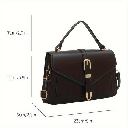 Elegant Solid PU Leather Crossbody Bag – Timeless Minimalism - Monti Bargains