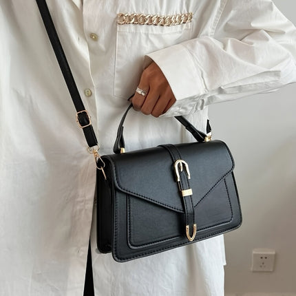 Elegant Solid PU Leather Crossbody Bag – Timeless Minimalism - Monti Bargains
