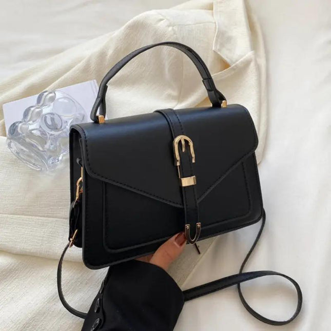 Elegant Solid PU Leather Crossbody Bag – Timeless Minimalism - Monti Bargains