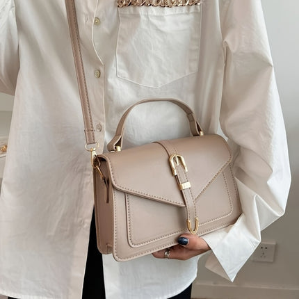 Elegant Solid PU Leather Crossbody Bag – Timeless Minimalism - Monti Bargains