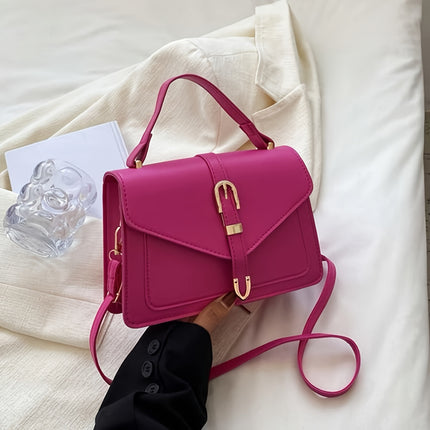 Elegant Solid PU Leather Crossbody Bag – Timeless Minimalism - Monti Bargains
