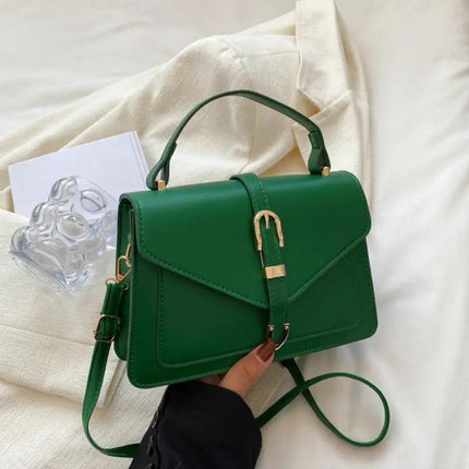 Elegant Solid PU Leather Crossbody Bag – Timeless Minimalism - Monti Bargains