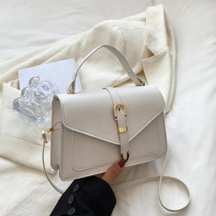 Elegant Solid PU Leather Crossbody Bag – Timeless Minimalism - Monti Bargains