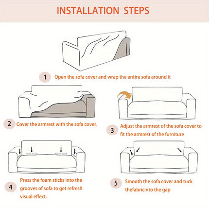 Elegant Leaf Pattern Stretch Sofa Cover