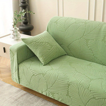 Elegant Leaf Pattern Stretch Sofa Cover