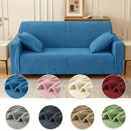 Elegant Leaf Pattern Stretch Sofa Cover