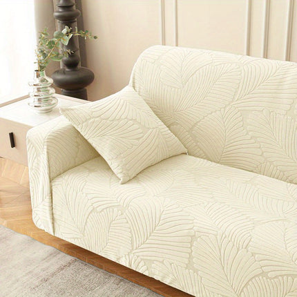 Elegant Leaf Pattern Stretch Sofa Cover