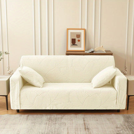 Elegant Leaf Pattern Stretch Sofa Cover