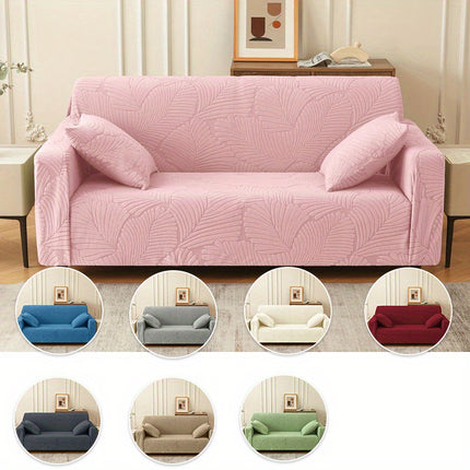 Elegant Leaf Pattern Stretch Sofa Cover