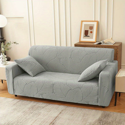 Elegant Leaf Pattern Stretch Sofa Cover