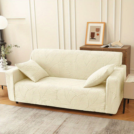 Elegant Leaf Pattern Stretch Sofa Cover
