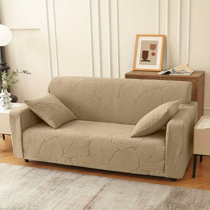 Elegant Leaf Pattern Stretch Sofa Cover