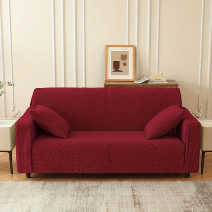 Elegant Leaf Pattern Stretch Sofa Cover