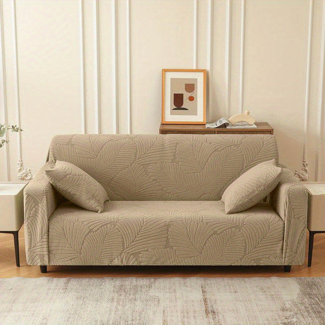 Elegant Leaf Pattern Stretch Sofa Cover