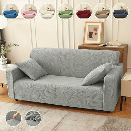Elegant Leaf Pattern Stretch Sofa Cover