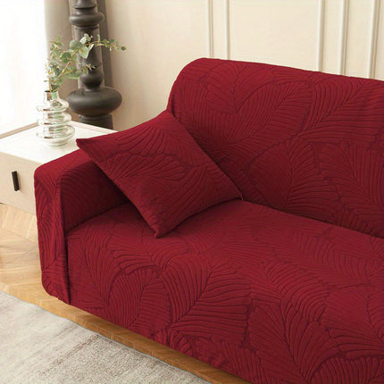 Elegant Leaf Pattern Stretch Sofa Cover